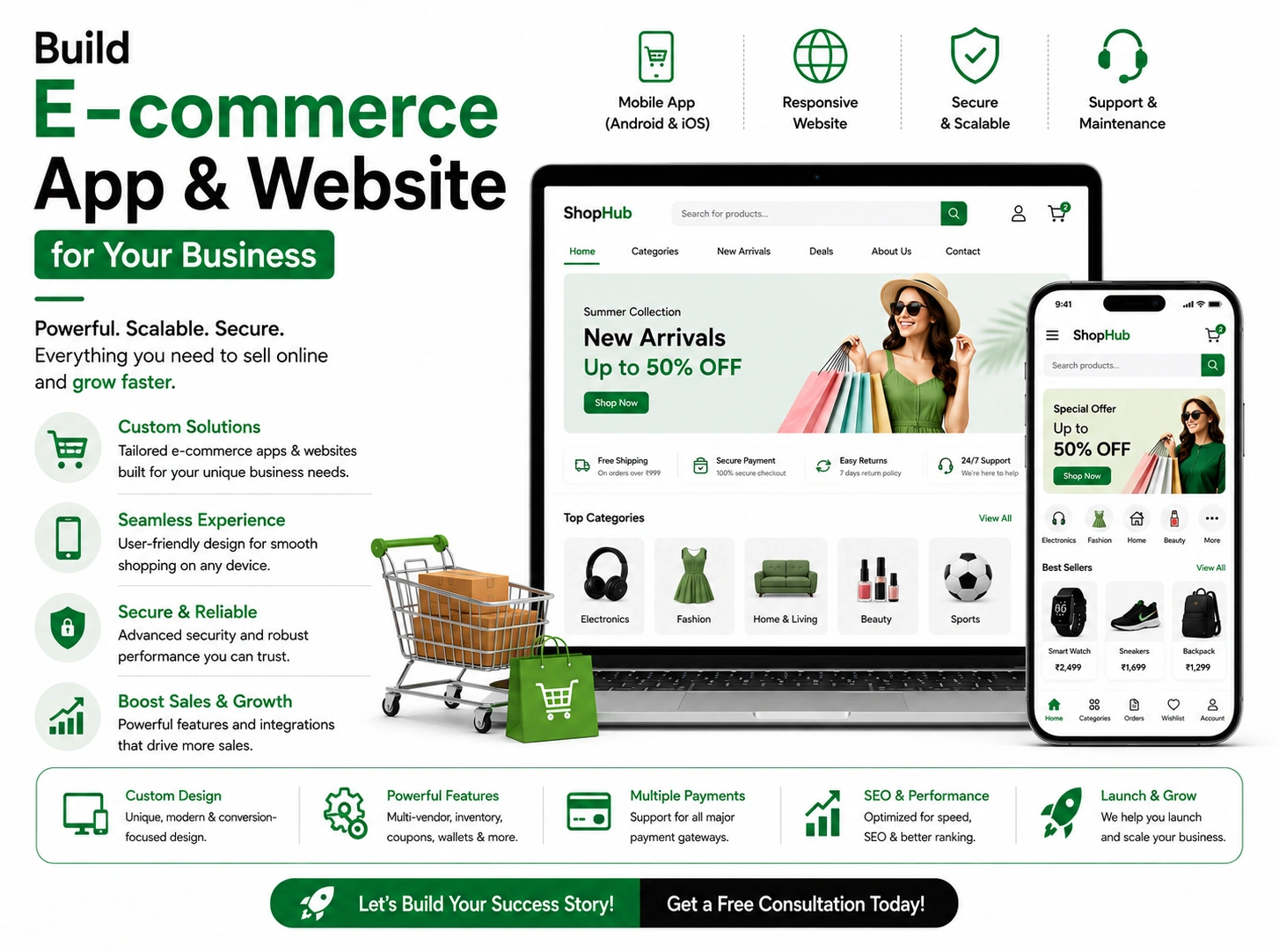 Build E-commerce App & Website for Your Business